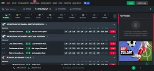 Live-Wettansicht mit laufenden Sportereignissen und eingeblendeten Quoten